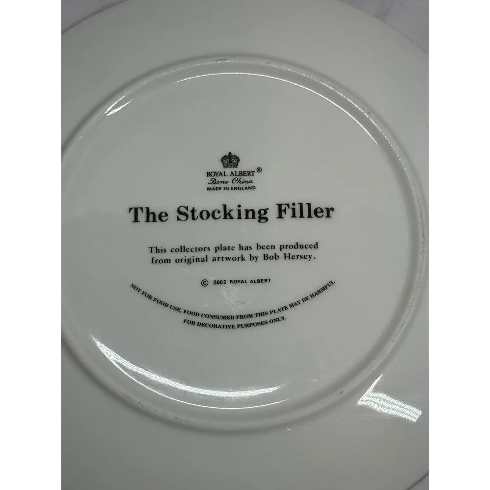 Royal Albert The Stocking Filler Bob Hersey Christmas Collector Plate 2002
